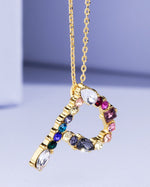 Multi Stone Initial Necklace