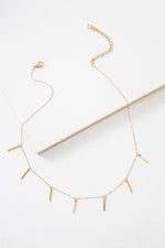 Bar Tassel Drop Necklace Gold