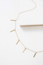 Bar Tassel Drop Necklace Gold