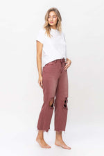 90's Vintage High Rise Crop Flare Jeans