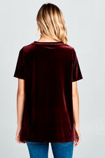 VELVET SEQUINCE POCKET BOXY TOP