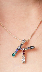 Multi Stone Initial Necklace