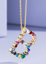 Multi Stone Initial Necklace